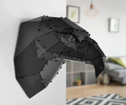 3D Geometrik Metal Kartal Kafası Duvar Dekoru