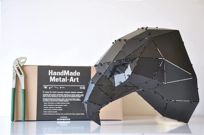 3D Geometrik Metal Kartal Kafası Duvar Dekoru - Görsel 2