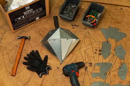 Diamond Geometrik 3D Metal Heykel Duvar Dekoru - Görsel 2