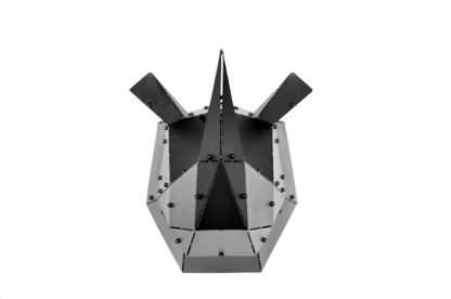 3D Geometrik Metal Gergedan Kafası Duvar Dekoru - Görsel 2